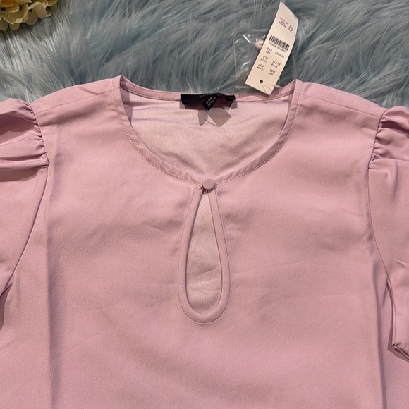 NWT J. CREW Puff-Sleeve Satin-Back Crepe Top in Lavender sz XSP - Picture 3 of 9
